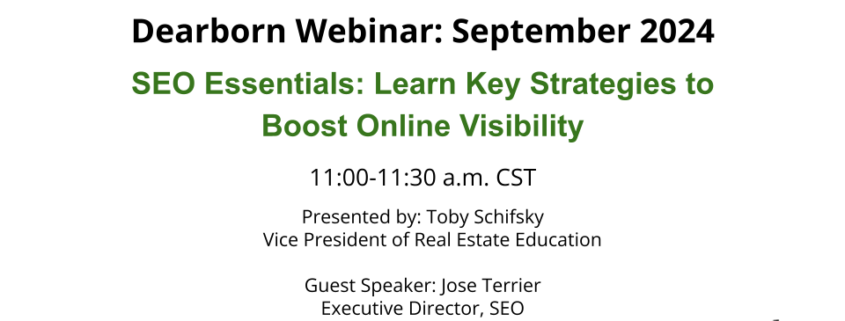 Dearborn September 2024 Webinar: SEO Essentials: Learn Key Strategies to Boost Online Visibility