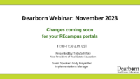 Dearborn November 2023 Webinar: REcampus Redesign & Selecting Your Service Level